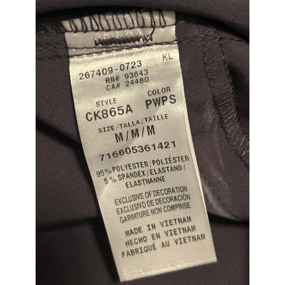 GUC Cherokee Infinity Dark Gray Scrub Top Pockets Size Medium - Picture 4 of 6